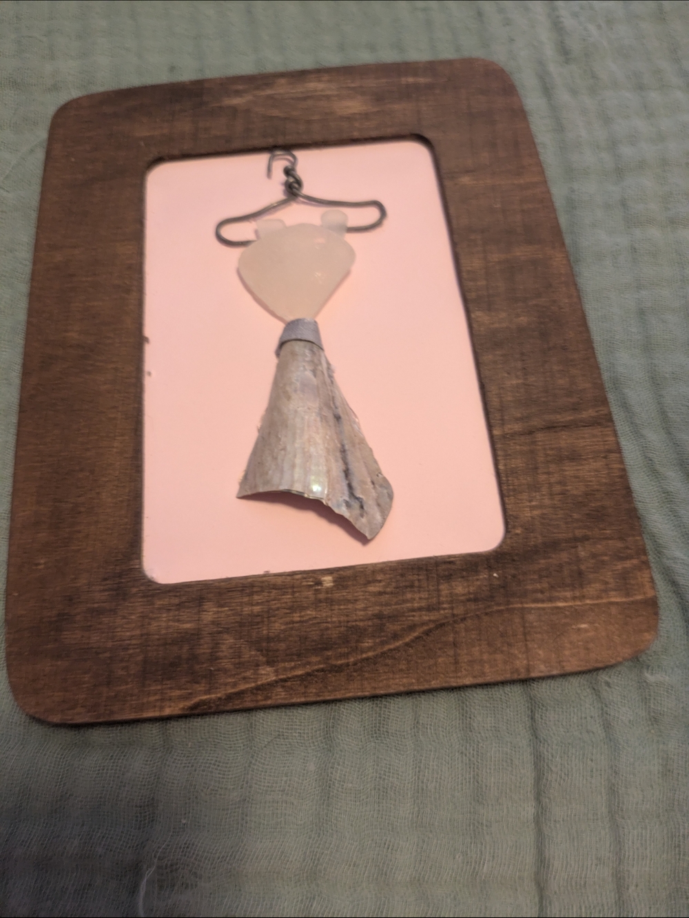 Handmade Seashell Angel Ornament - White